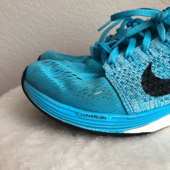 Nike LunarGlide 7 Blue And White Running Shoes - Picture 2 of 12